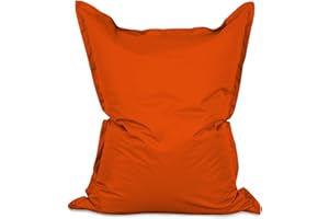 Lumaland Poltrona Sacco Pouf | Bean Bag grande XXL 140x180cm idrorepellente | Con rivestimento lavabile | Incl. borsa interna ricaricabilecon perle EPS [Arancione]