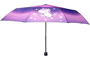 P:OS POS Handels GmbH Taschenschirm mit Einhorn Motiv, Regenschirm für Mädchen, manueller Öffnung, windfest Ombrello classico, 24 cm, Multicolore (Bunt)