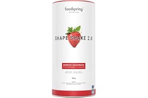 foodspring Shape Shake 2.0 Fragola - Sostituto pasto completo per il controllo del peso con proteine premium, solo 209 kcal per porzione, senza glutine - 900g