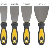 Siyah Sarı Spatula, Ergonomik Saplı, Boya ve Macun Uygulaması i&ccedil;in Profesyonel El Aleti (63 MM)