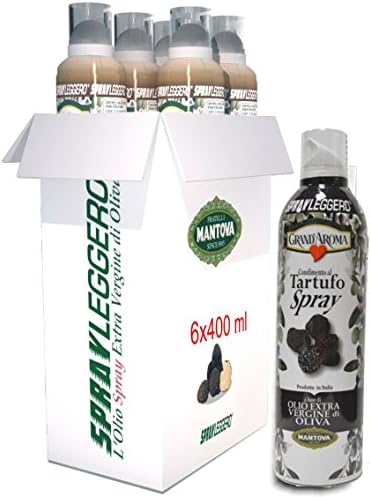 Extra Virgin Olive Oil with Truffle Flavour (cartons of 6 x 400ml) – The Spray Technology Allows You to use up to 90% Less Oil