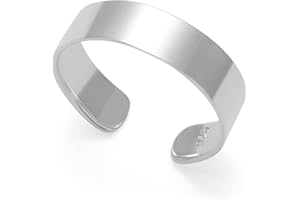 HEATHER NEEDHAM SILVER Sterling Silver plain Toe Ring - plain silver Toe Ring - 4mm wide Wedding band toe ring - Adjustable size - Gift Boxed. 0992