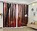 Produktbild AdoraCurtain 3D Vorhang Digitaldruck Schlafzimmer Wohnzimmer Schattiertuch Hohe Schattierung Nebeliger Wald 2X300(W) X270(L) cm