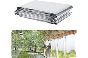 AUSLA Silver Reflective Mylar Film - 210 x 120cm/82 x 47 inch Mylar Reflective Sheeting Garden Greenhouse Covering Foil Sheets, Highly Reflective, Effectively Increase Plants Growth