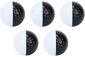 VBESTLIFE 5pcs balles de Golf, balles de Golf Double Couche Noir Blanc pour Accessoire d'entraînement de Pratique de Golf Le Golf Balle Golf Deux Couleurs
