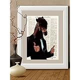 Kunstdrucke, Pferd, auf Antike Buchseite,#PF02