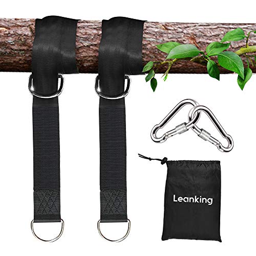 Preisvergleich Produktbild LEANKING Schaukel Befestigung, Hängematte Befestigung, Aufhängeset Befestigungsset für Hängematten Schaukeln, 2 Stück Swing Hanging Gurt Kit für Schaukel und hängematten, hält bis zu 1000 lbs - 5FT