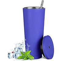 Aiboria 750ml / 25oz Edelstahl-Reisebecher mit Strohhalm und auslaufsicherem Deckel, umweltfreundliche wiederverwendbare…