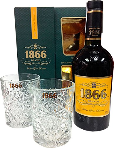 1866 Brandy Solera Gran Reserva + 2 Vasos Colección