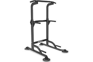 DH FitLife Power Tower Chinsstång 10 Nivåer 150 kg Multifunktionell | Dipstation|Romersk Bänk Träning|Halkfria Handtag|Justerbar Chinsstång|Kompakt Home Gym