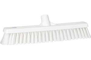 Vikan - Hygiène - Balai combiné - Fibres dures/douces - Blanc