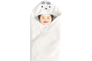 RoxNvm Hooded Baby Towel, Newborn Towels for Bath, Animal Design Baby Towel With Hood 80 * 80cm Ultra Soft Absorbent for Boy and Girl (White)