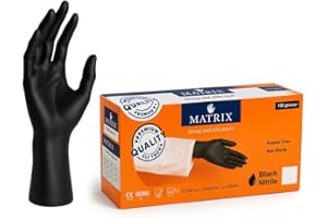 Commerline 1000 Stück L Einweghandschuhe Einmalhandschuhe | Nitril Handschuhe Gummihandschuhe Einweg Handschuhe | Puderfrei Latexfrei Nitrilhandschuhe (L, Schwarz, 1000)