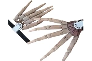 BSTCAR 2 garras largas, guantes de garras articuladas de Halloween con articulación flexible, esqueleto de terror, guantes de cosplay, adecuados para la mayoría de las personas