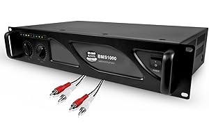 BM SONIC Amplificateur sonorisation Pro DJ - BM Bmsonic BMS-1000-1000W - Technologie MOSFET avec Ventilation Continue Câble RCA/RCA
