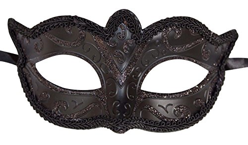 Herren und Damen Funkelnd Mitternacht Schwarz Venetianische Maskerade Maske