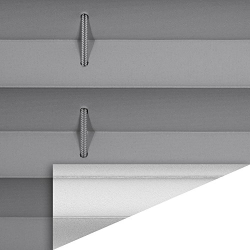 Lichtblick PVV.070.130.02 Plissee Klemmfix, Thermo, ohne Bohren, verspannt, Verdunkelung Grau 70 cm x 130 cm (B x L) - 3