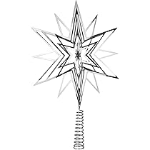 Riffelmacher Christbaumspitze Stern Gold - 33 Cm Metall Weihnachtsbaum Spitze