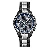 Mercedes Benz Original Herren Armbanduhr Edelstahl 'Motorsport Chrono 2018' Carbon Zifferblatt Schwarz/Blau