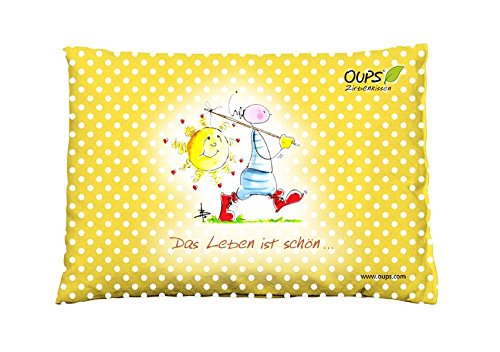 Preisvergleich Produktbild Oups Zirbenkissen Gelb: Das Leben ist schön.