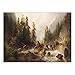 Produktbild LKYH Home Decoration Print Leinwandbild Wandbilder Öl Ungerahmt Zeichnungen Classical Forest Landscape   grazing Cattle-Rahmenlos