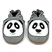 Soft Leather Baby boys or girls Shoes with Suede Soles by Dotty Fish with Suede Soles. Panda - 6-12 months