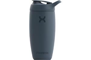 Promixx PURSUIT Eiweiß Shaker Flasche Neue Edition – Isolierte Edelstahl-Wasserflasche und Mixerbecher, 550ml, Mitternachtsblau