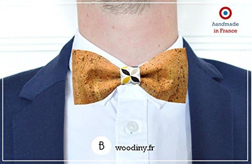 Yellow and black Bow Tie "5th avenue" - Handmade by Woodiny (woodiny.fr) - Fast shipping