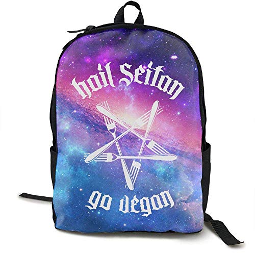 Hail Seitan Go Vegan Fashion Lightweight Canvas Travel Backpack For Women & Men