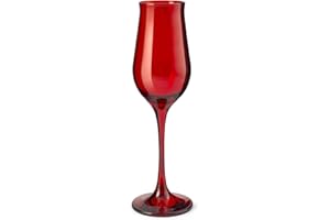 Pasabahce 518766 Wavy Lot de 6 verres à pied flute, verre, rouge, cl19