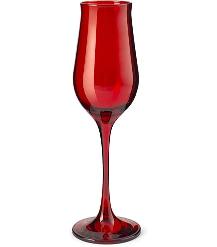 Pasabahce Set 2 Calici Da Vino In Vetro Rosso - Capacit&agrave; 490 Ml Per Tavola Festiva E Elegante