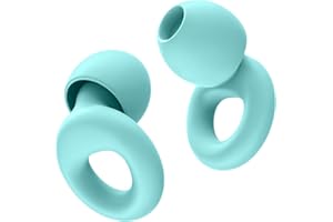 HOYIO 2 Pares Tapones Oidos Ruido Dormir, Tapones Oidos Cancelacion de Ruido 27 dB para Dormir Concierto Festival, Reutilizables y Lavables Suave, 8 Almohadillas en XS/S/M/L, Earplugs, Azul Claro