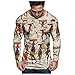 Produktbild Neue Herren Imitation Baumwolle Und Leinen Top Nationalen Stil Sweatshirt Shirt Mode LäSsig Print Rundhals Bluse (Multicolor, Weiß, Khaki, GrüN) M/L/XL/XXL/XXXL
