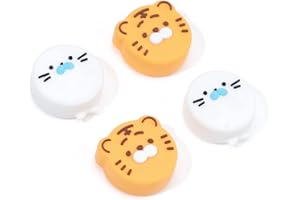 DLseego Kawaii Thumb Grip Caps Compatibile con Switch/Switch Lite, 4 Pezzi Silicone Morbido Copri Levette Analogiche per Switch Console OLED & Joy-con Controller, Bianco e Giallo