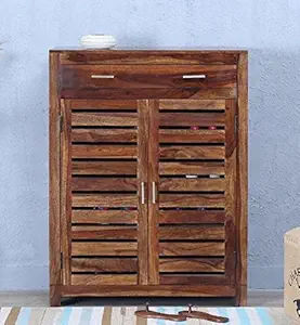 Shilpi Handmade Sheesham Wood Shoe Rack in Standard Size Or Teak Finishing
