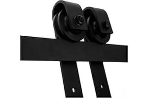 GIFSIN 6FT/183cm Kit de Puerta de Granero Puerta Corrediza de Granero Kit de Puerta Corredera para Puerta Doble