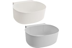 ROSEYAN 2 Stück Aufbewahrung Hängenden Abfallbehälter Küchenabfalleimer für Hausmüll Abfallbehälter Küchenschrank Tür Hängende Einhängen für Schränke,Auto,Badezimmer,Schlafzimmer Weiß und Grau