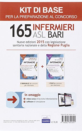 Concorso 165 infermieri ASL Bari: Manuale e test per la preparazione al concorso-Kit base. Con software di simulazione Concorso 165 infermieri ASL Bari: Manuale e test per la preparazione al concorso-Kit base. Con software di simulazione