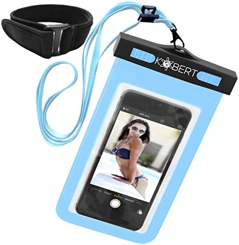 Kobert Waterproof Cell Phone Case [2-Packs Also Available] Dry Bag Pouch for iPhone 8, 8 Plus, X, 6s, 6s Plus Samsung Galaxy s7, s7 Edge, s6, Any Phone up to 6 Inches - Strap and Accessory
