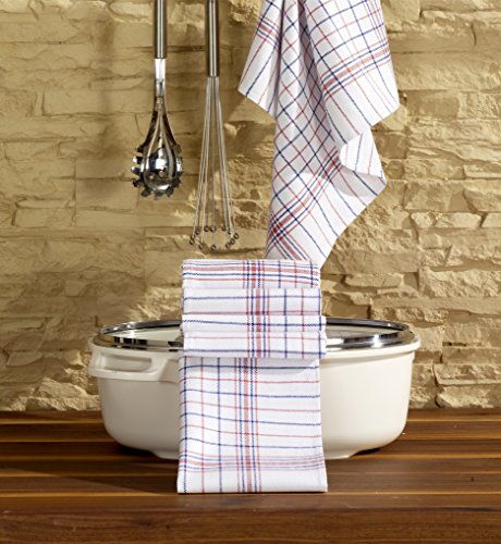 ZOLLNER® 12er-Set Geschirrtücher / Küchenhandtücher / Trockentücher / Handtuch für Küche rot-blau-weiß-kariert 65×70 cm aus 100% Baumwolle, vom Hotelwäschespezialisten, Serie „Thea“ - 6