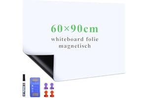 ‎LYZZXI Lyzzxi Whiteboard Folie, 90 * 60cm Magnetisch Selbstklebend Weißwandtafel Folie, Whiteboard Sticker DIY, Inklusive Marker und Schwamm, Wandfolie für glatten Oberflächen in Schule Büro Haus