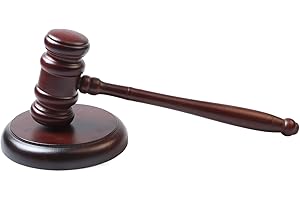 MFUOE Wooden Gavel and Sound Block Set Halloween Lawyer Judge Prop for Auction Sale Meeting Lawyer Judge
