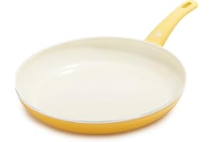 GreenLife Soft Grip Padella da 30 cm in ceramica antiaderente, senza PFAS, lavabile in lavastoviglie, giallo