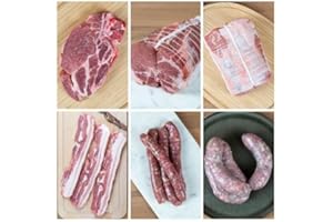 Colis de Viande de Porc 5kg Premium - Maison Victor : 1kg Côte Échine, Rôtis Échine & Filet, 500g de Tranches Poitrine, 12 Chipolatas, 6 Saucisses Toulouse - Excellence Artisanale depuis 1976