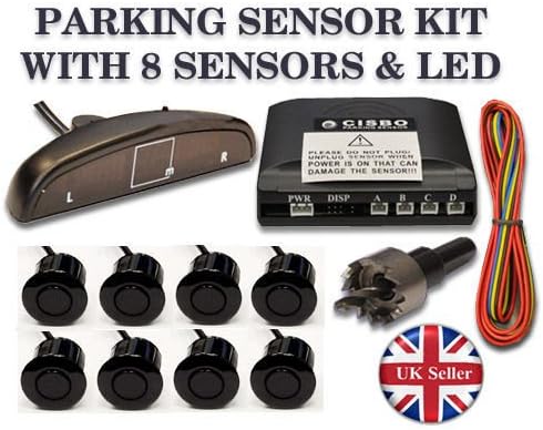 CISBOParking Reversing 8 Sensors buzzer LED displayer system - White