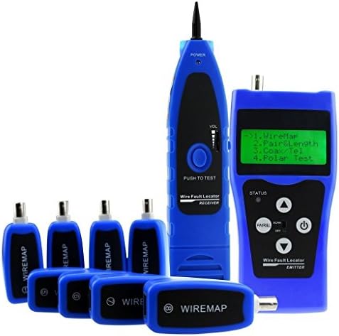 Kibeland Network 5E 6E STP UTP RJ11 Coaxial USB Twin Twisted Cable Tester Wire Tracker Hunter Lan Cable Length Tester with 8 Remote Identifier