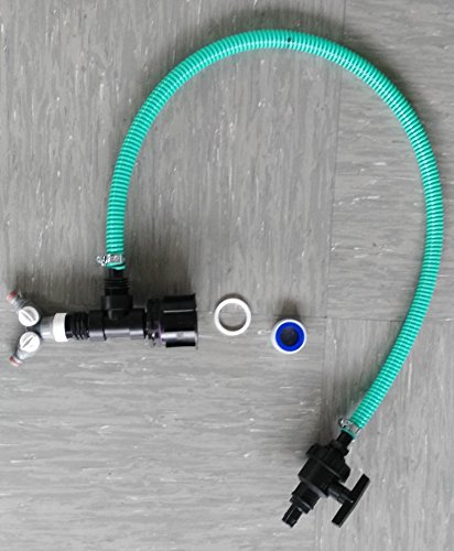 CME809382Y879119879487 mit Kugelhahn, Schlauch, Schellen, Schlauchtüllen, Y-Verteiler, Doppelnippel, T-Stück, Reduktion + Schraubkappe S60x6 Grobgewinde, IBC-Container-Zubehör-Regenwasser-Tank-Adapter-Fitting-Kanister-Fass-Wasser-Kanne - 3