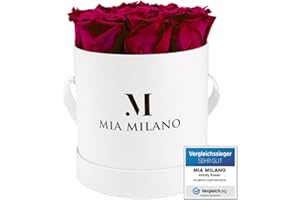 ‎MIA MILANO Infinity Rosen Bordeaux für Sie - 3 Jahre haltbar I Valentinstag Deko Geschenk Rosenbox mit 9 echten konservierten Rosen I Handgefertigt in Deutschland