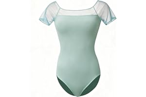 ROYAL SMEELA Leotardo Maillot Danza Ballet Manga Corta Mujer Leotardos Body de Baile Bailarina Adulto