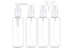 BROADREAM 4 Pezz trasparente Bottiglie da Viaggio,100 ML Set Di Bottiglie Spray Da Viaggio,Approvato TSA Kit da aereo con bottiglie da viaggio
